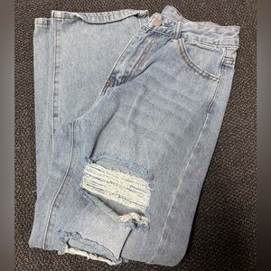 SHEIN Light Blue Wide Leg Jeans